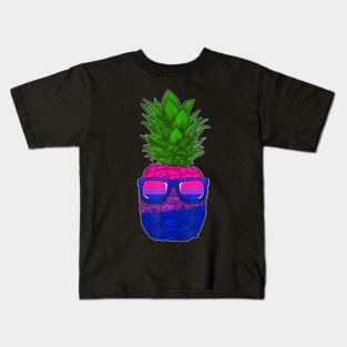 Bisexual Pineapple Sunglasses LGBT-Q Subtle Bi Pride Flag Kids T-Shirt